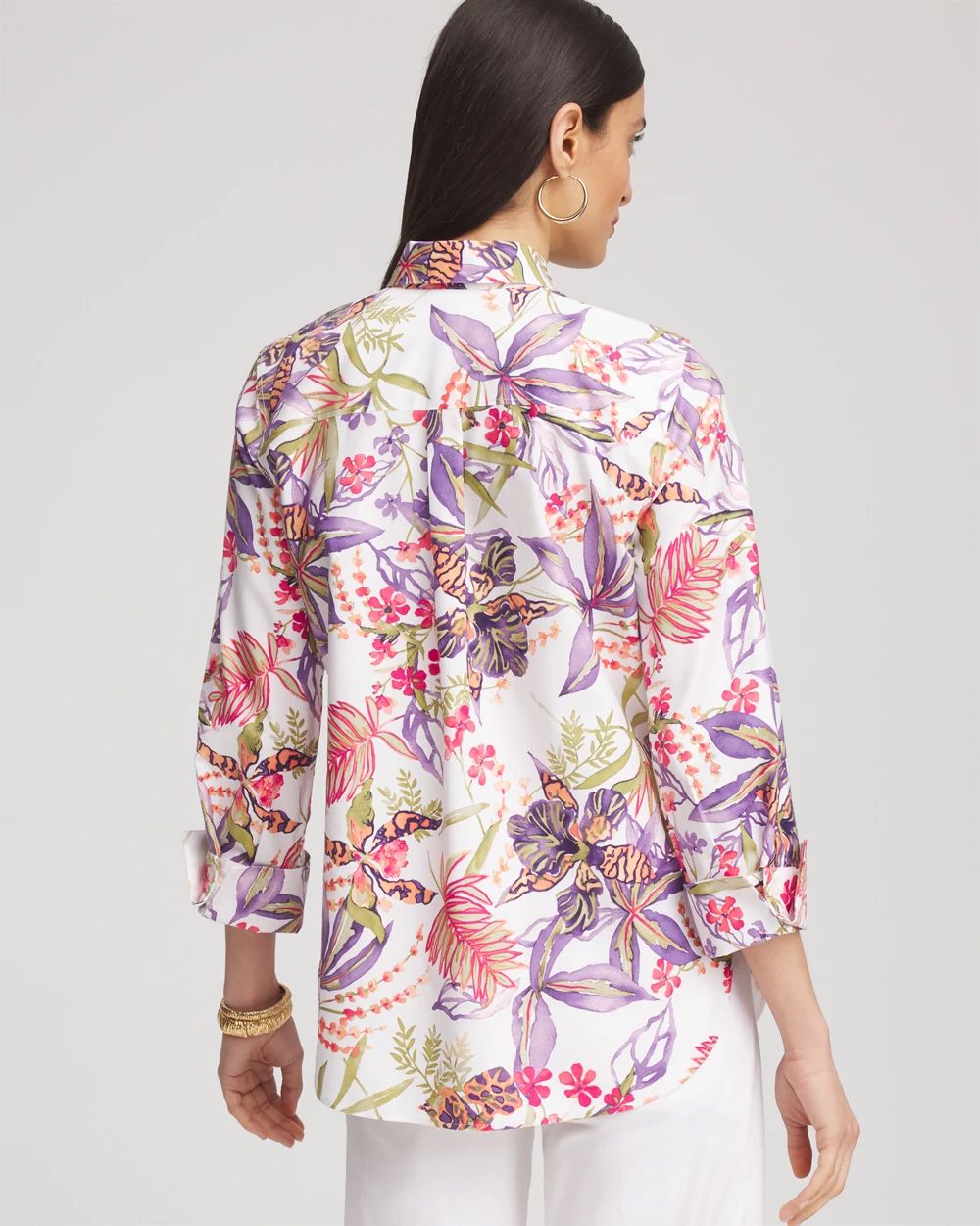 No Iron™ Tropical Floral Stretch Shirt