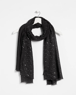 Metallic Stripe Oblong Scarf