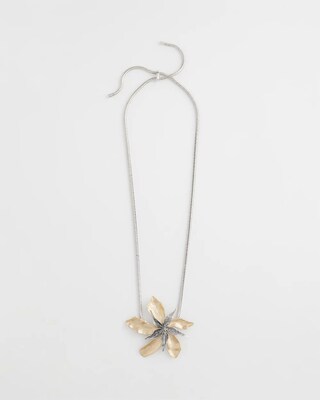 Chico's Originals Mixed Metal Flower Pendant Necklace click to view larger image.
