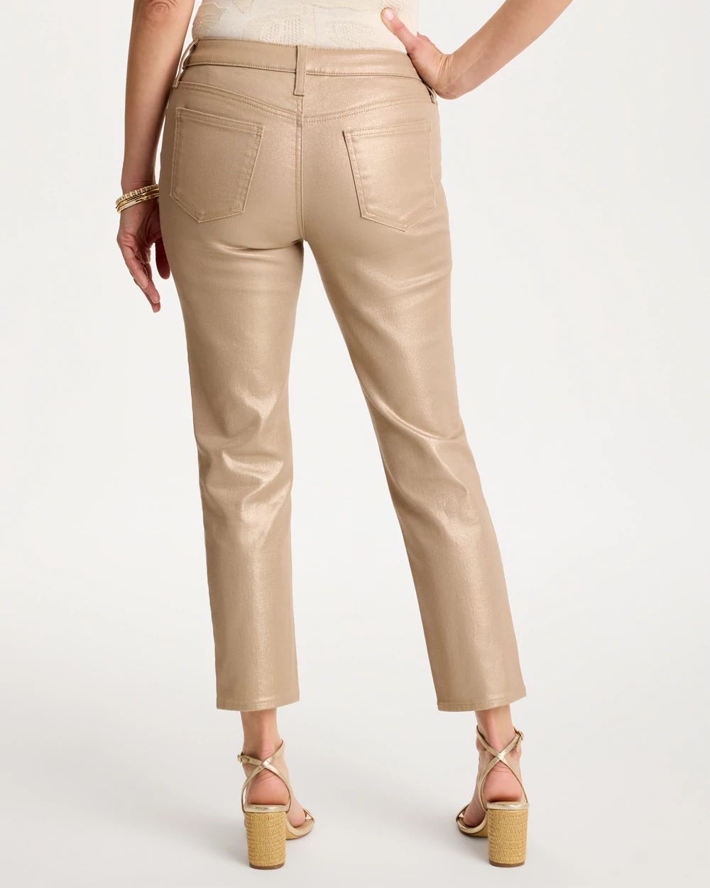 Girlfriend Slim Coated Crop Jeans