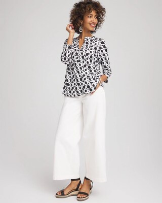 Printed Cotton Slub Henley Shirt click to view larger image.