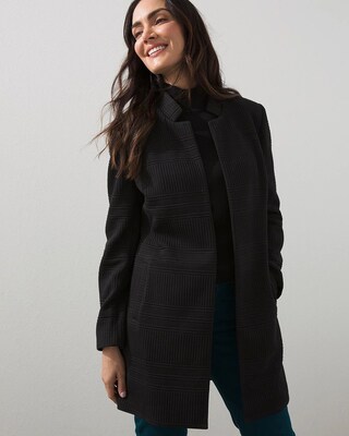 Jacquard Textured Knit Blazer