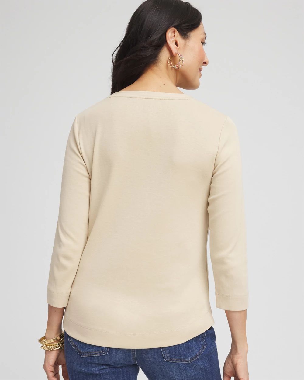 Everyday 3/4 Sleeve V-Neck Tee click to view larger image.