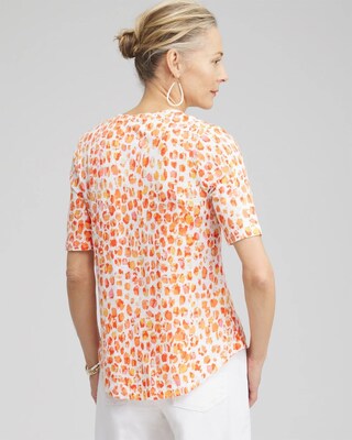 Dots Elbow Sleeve A-line Tee