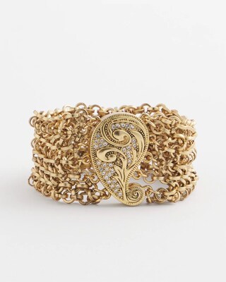 Gold Tone Paisley Bracelet click to view larger image.
