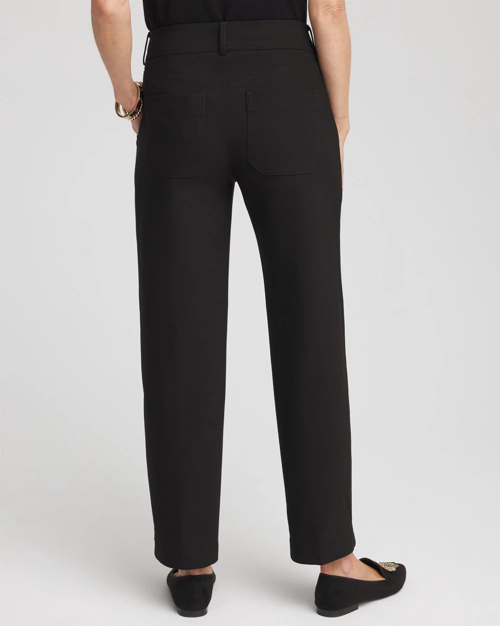 Bi-Stretch Straight Cropped Ankle Pants click to view larger image.