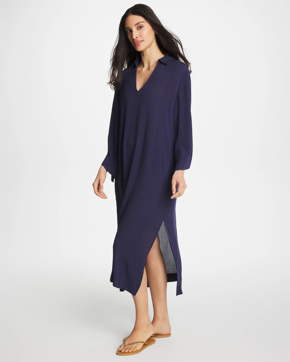 Woven Collar Swim Cover-Up