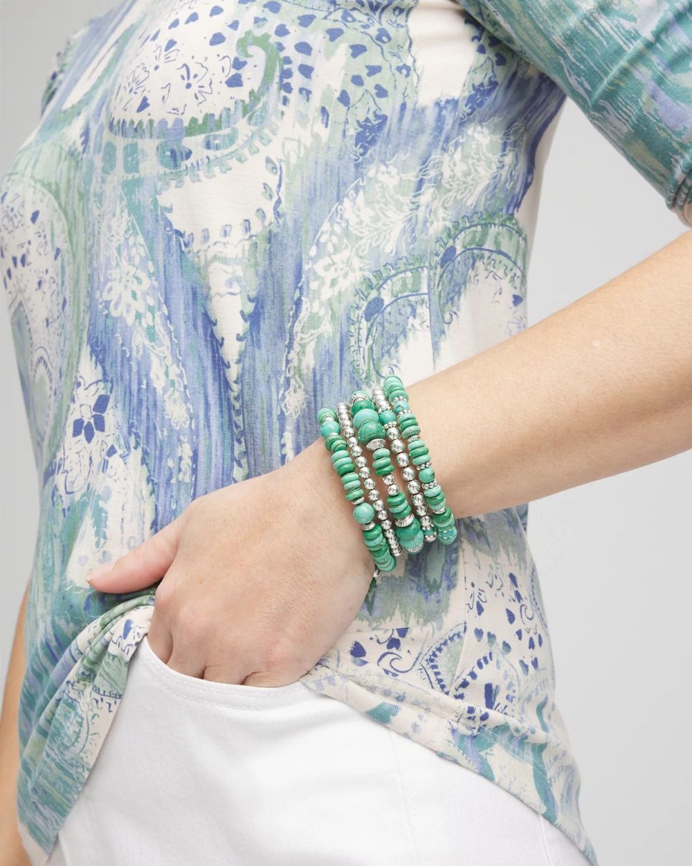 Turquoise Stone Wrap Bracelet