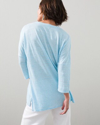 Linen Cool Striped Pullover Tunic
