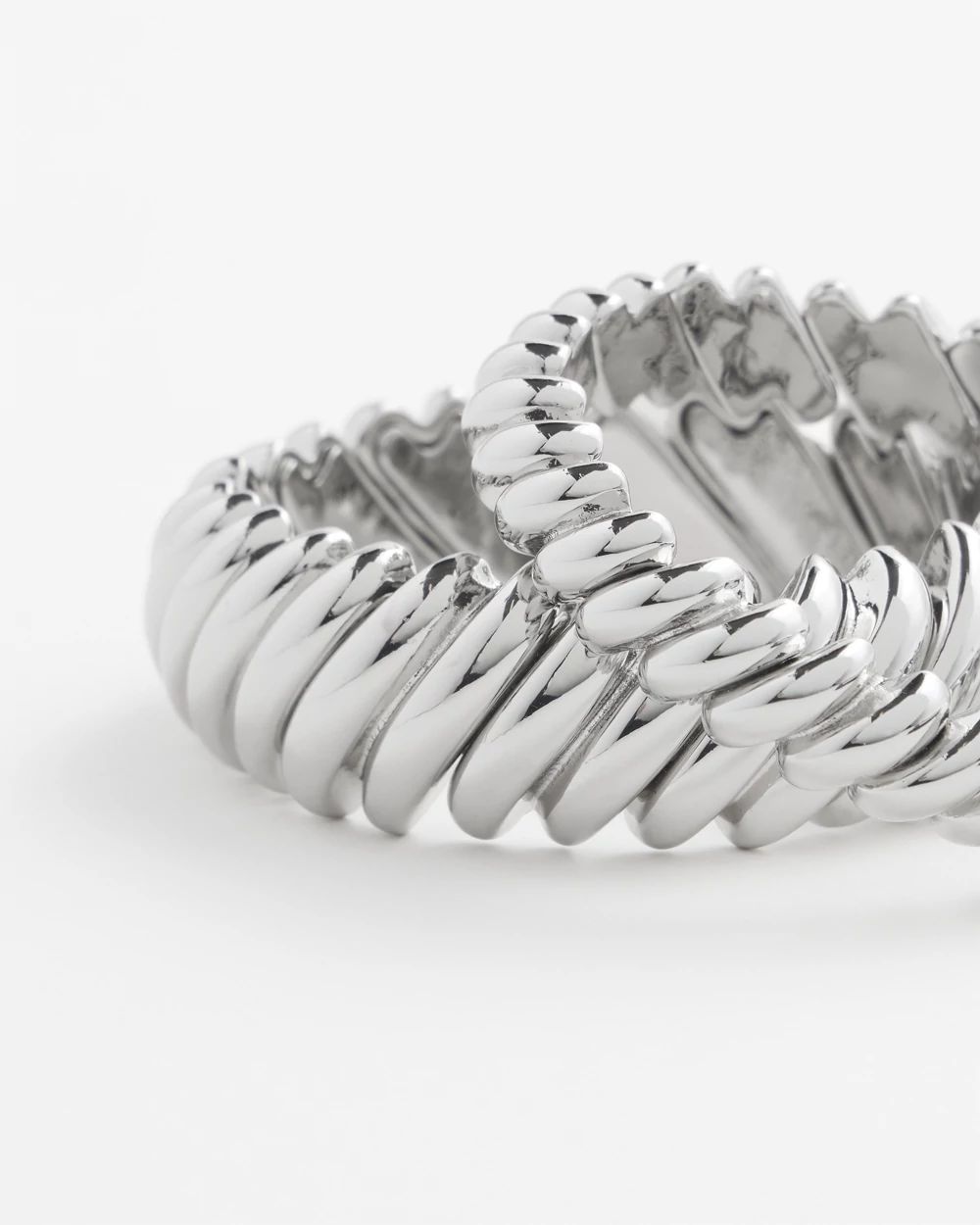 Silver Tone Stretch Bracelet Set