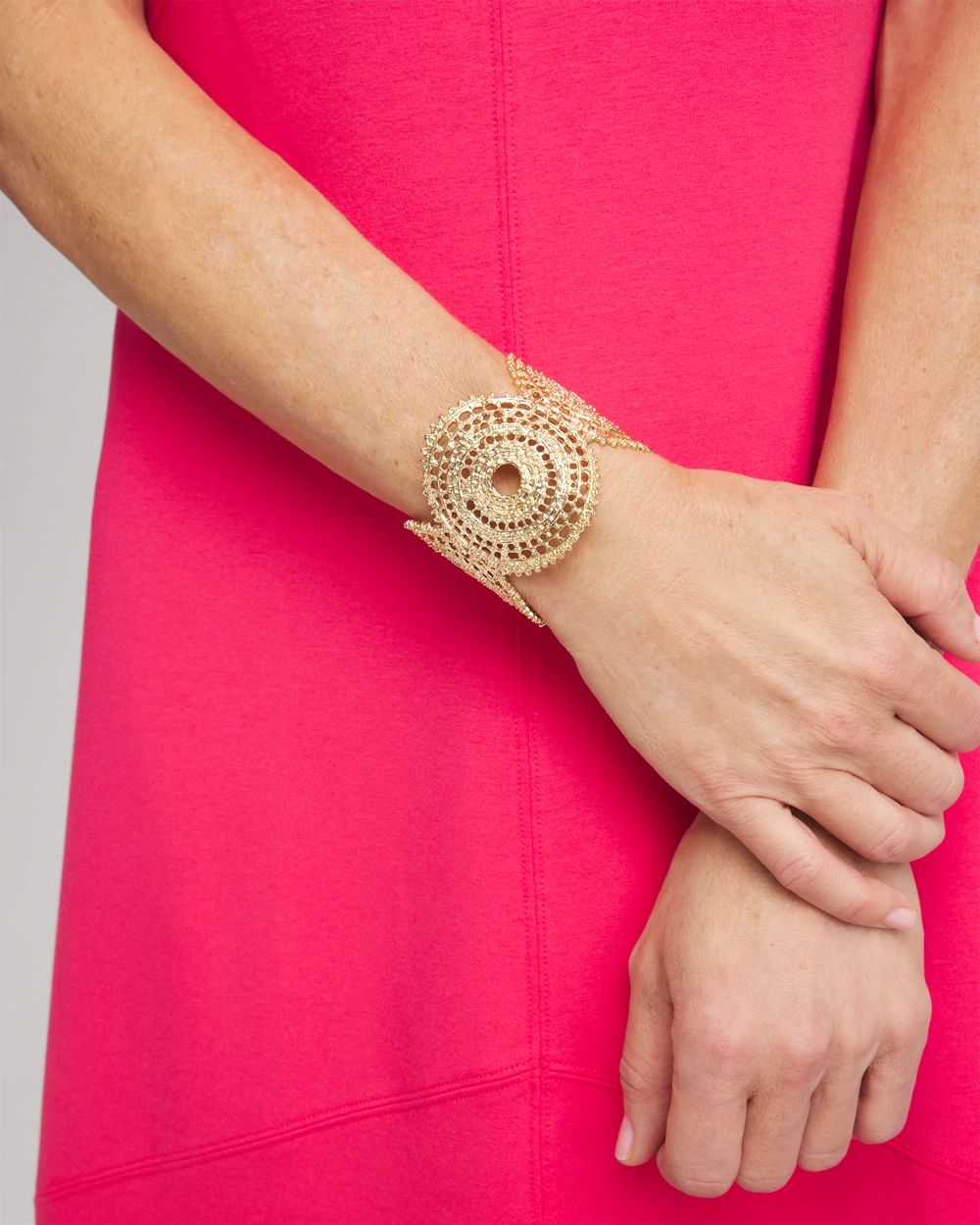 Gold-Tone Lace Cuff Bracelet