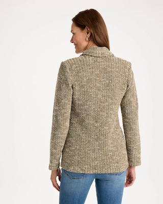 Tweed Long-Sleeve Sweater Blazer click to view larger image.