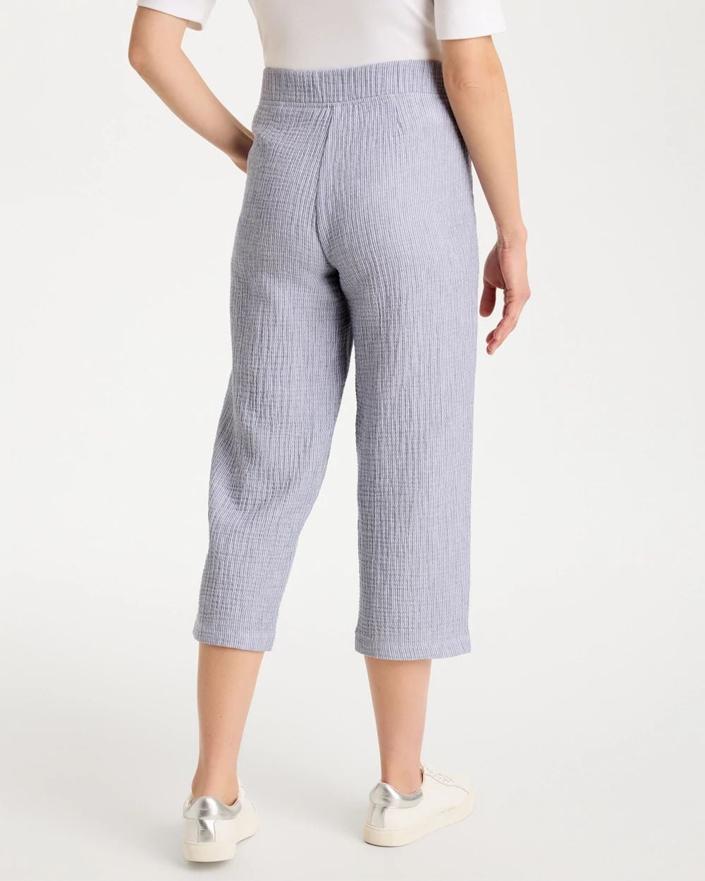 Zenergy® Striped Gauze Cropped Pants click to view larger image.