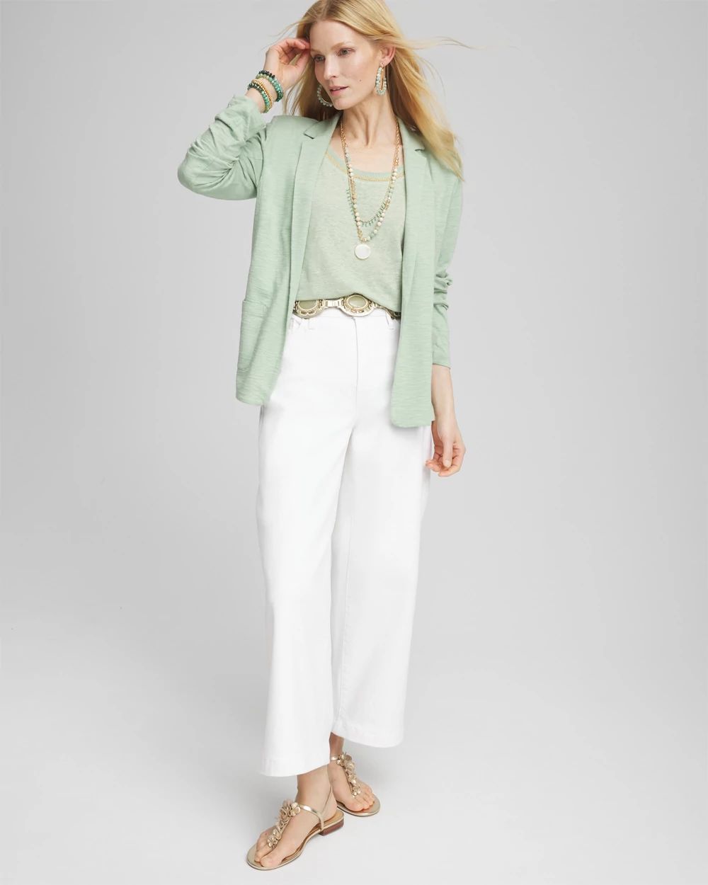 Sweater Trim Linen Tee