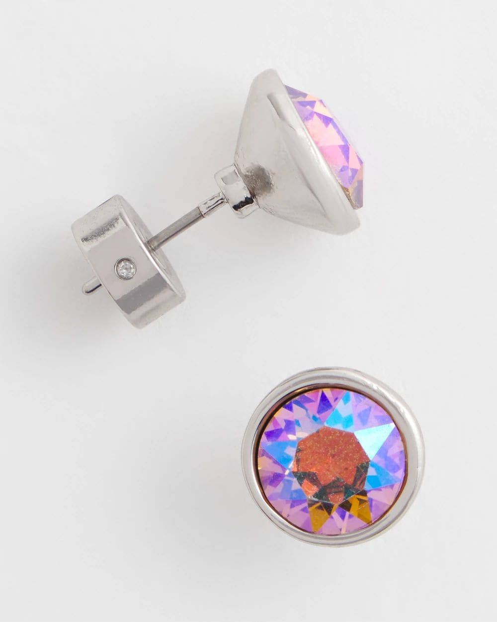 Iridescent Jeweled Stud Earrings click to view larger image.