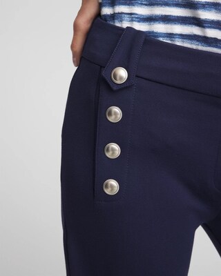 Button Knit Twill Cropped Pants click to view larger image.