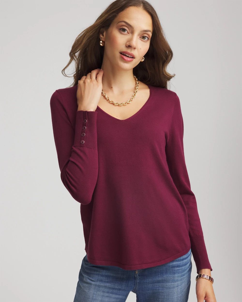 Ella V-Neck Pullover Sweater
