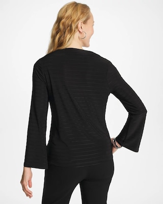 Textured Long Sleeve Cowlneck Tee click to view larger image.
