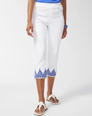 Boho Embellished Pull-On Capris