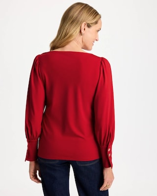 Soft-Stretch Button Cuff Top click to view larger image.