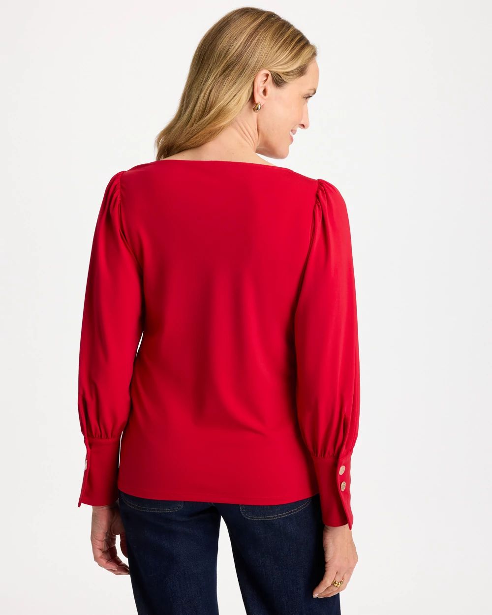 Soft-Stretch Button Cuff Top click to view larger image.