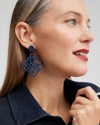 Blue Chandelier Earrings