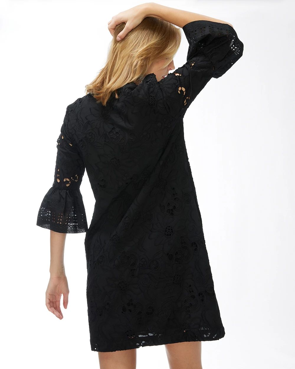 Lace Flounce Sleeve Dress