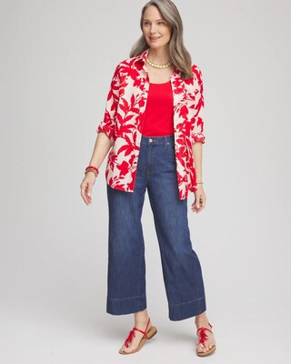 Wide Cropped Summer Jeans click to view larger image.