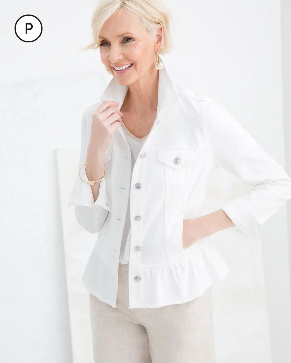 Petite Alabaster Denim Jacket