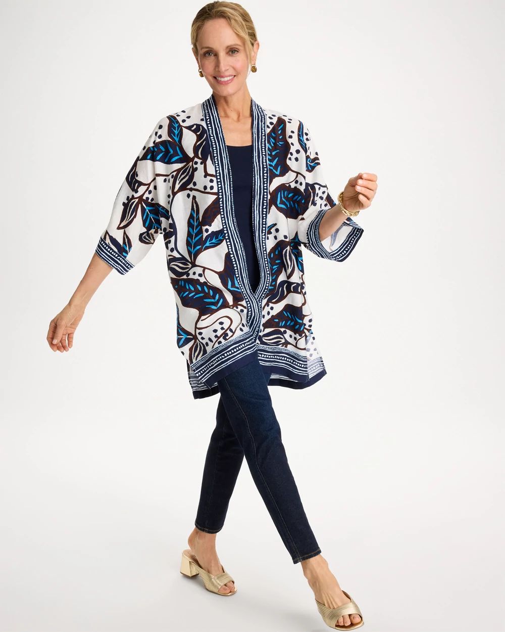 Printed Belted Kimono click to view larger image.