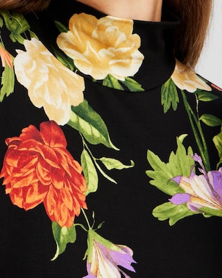 Touch of Cool™ Floral Mock Neck Layering Tee click to view larger image.