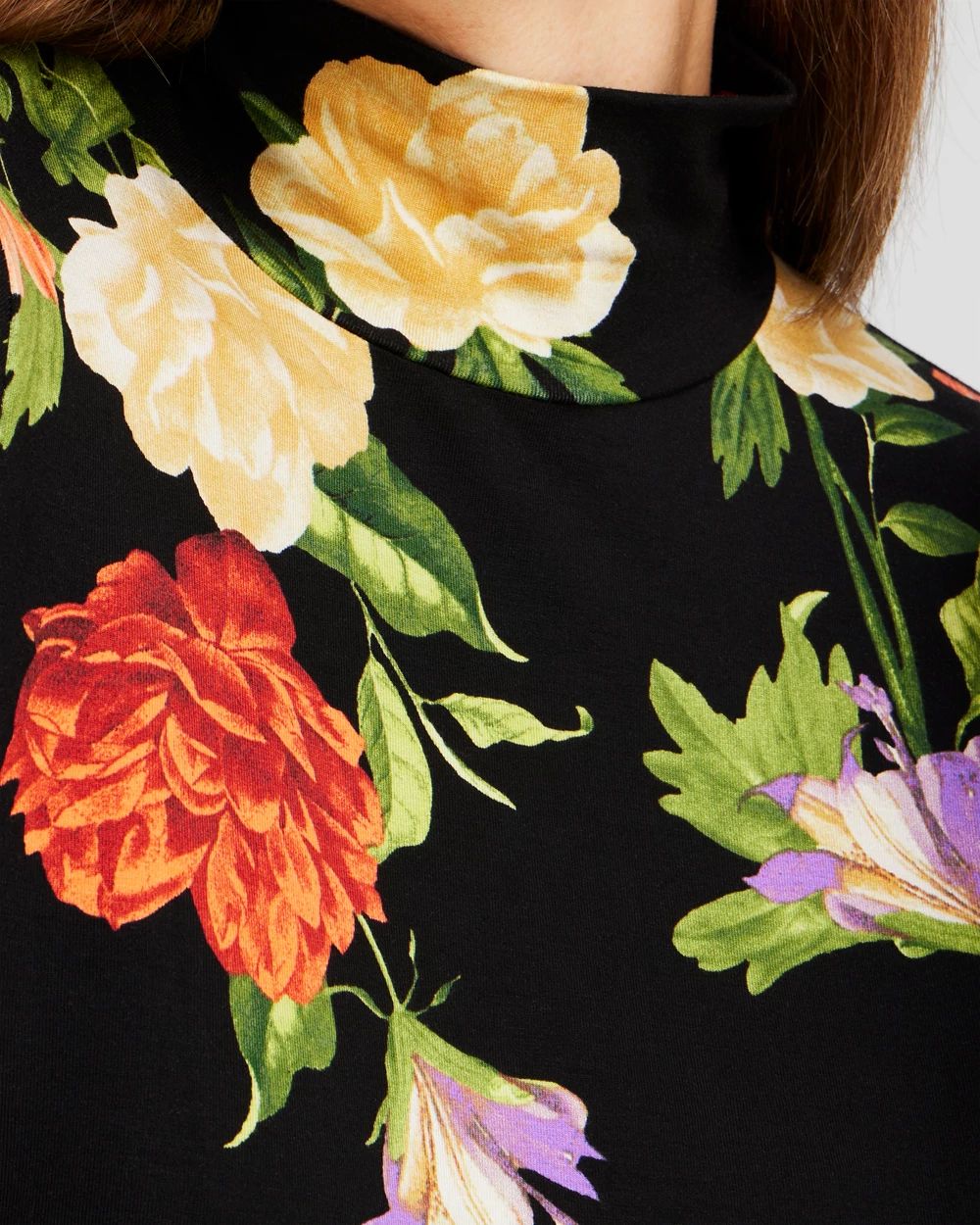 Touch of Cool™ Floral Mock Neck Layering Tee