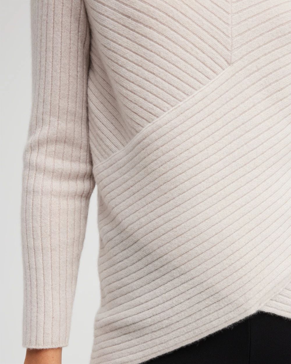 Black Label Cashmere Rib Detail Sweater