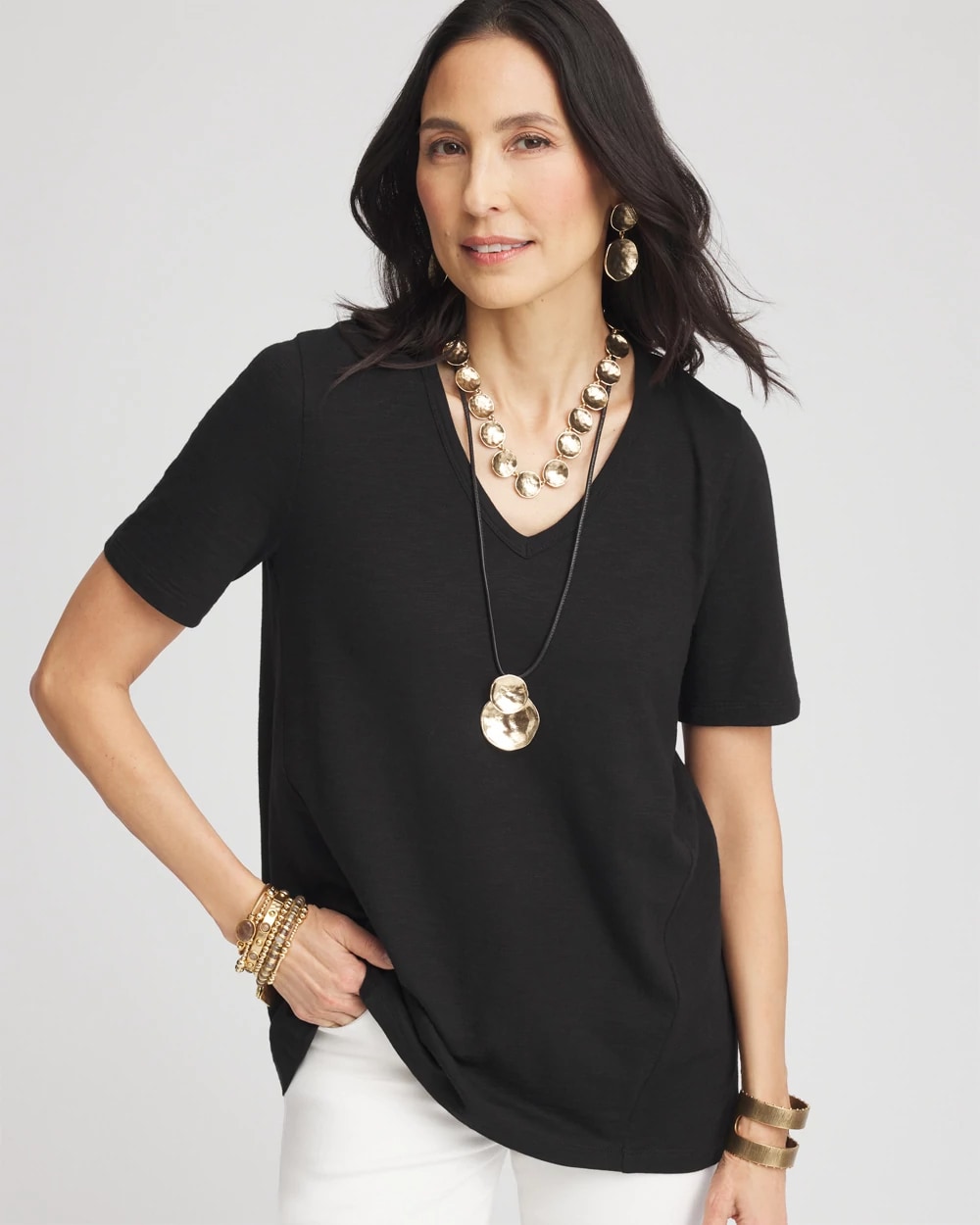 Slub V-Neck Tee, photo 1 of 5