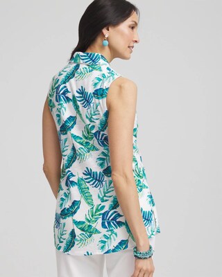 Island Slub Sleeveless Collared Tunic click to view larger image.
