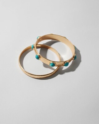 Howlite Bangle Bracelet Set