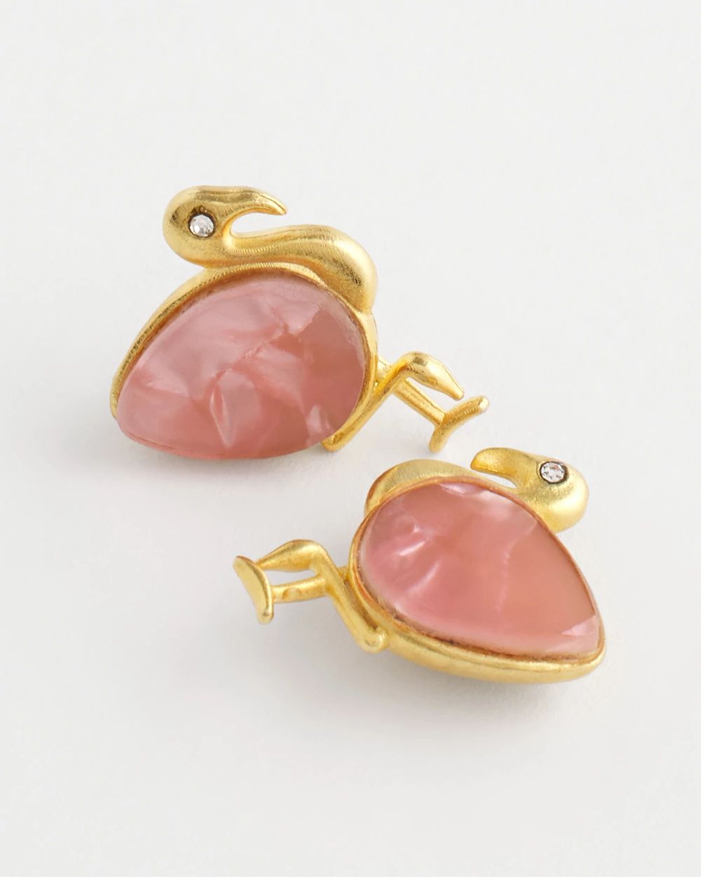 No Droop® Agate Stone Flamingo Stud Earrings