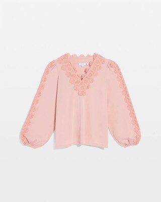 Scalloped-Lace Pima Top click to view larger image.