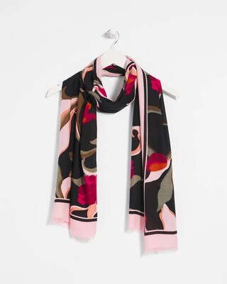 Orchid Print Oblong Scarf click to view larger image.
