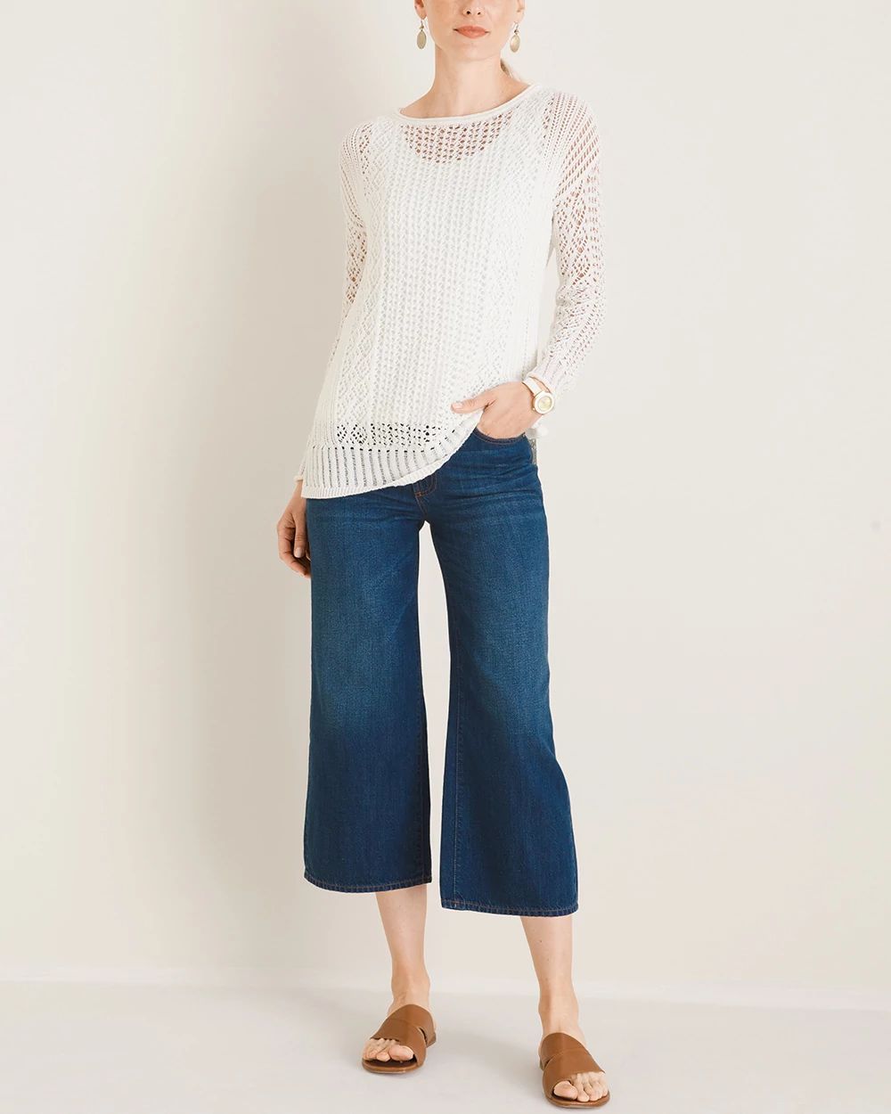 High-Rise Wide-Leg Hemp-Blend Crops
