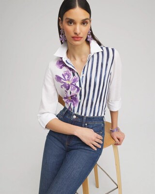 No Iron™ Linen Mixed Print Tunic