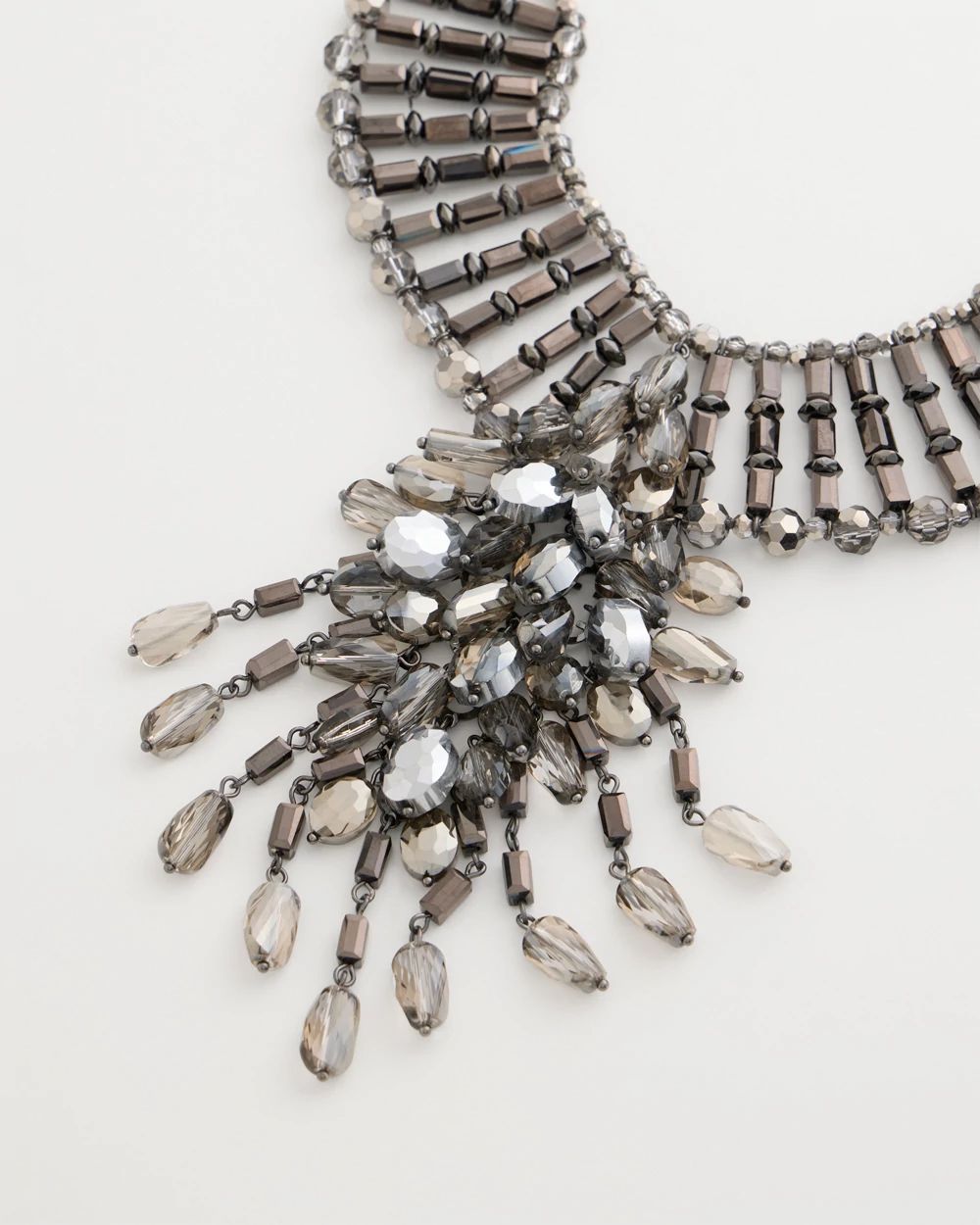 Beaded Pendant Bib Necklace click to view larger image.