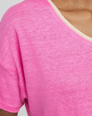 Sweater Trim Linen Tee click to view larger image.