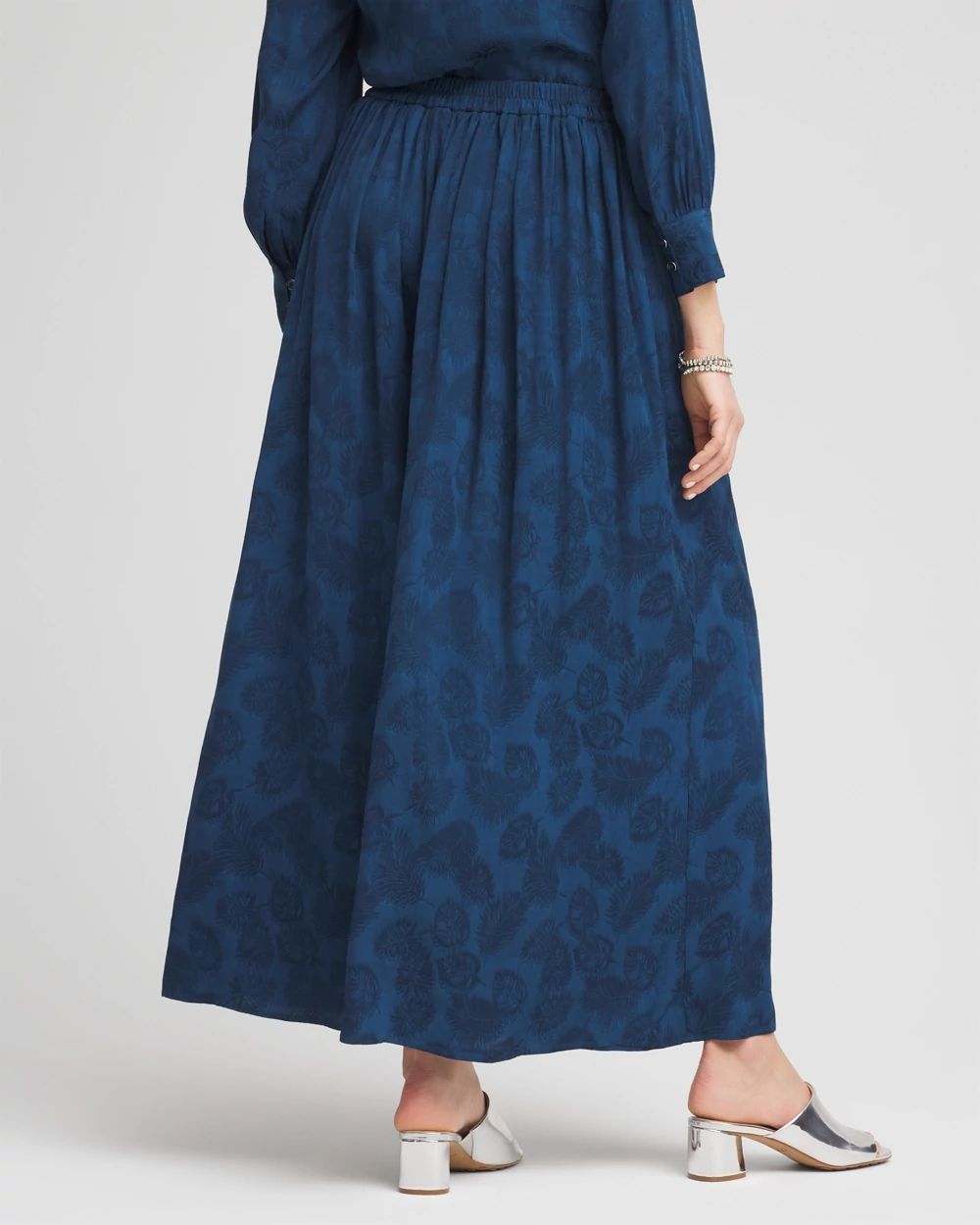 Jacquard Culotte Wide-Leg Pants