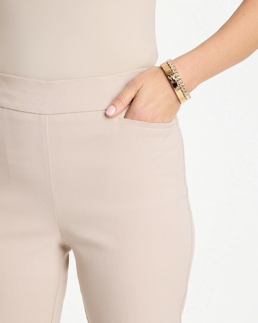 Brigitte™ Slim Rivet Pull-On Capri