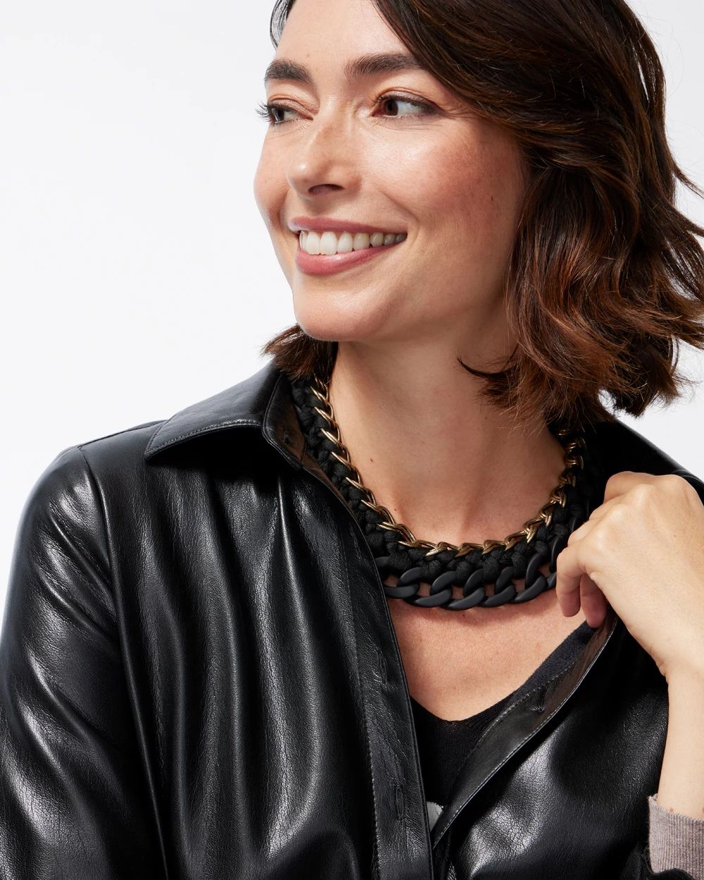 Black Links Collar Necklace