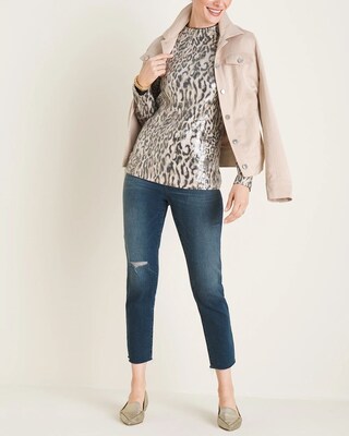 Cheetah-Print Sequin Top