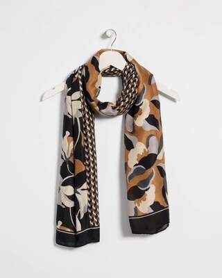 Woven Floral Patchwork Oblong Scarf