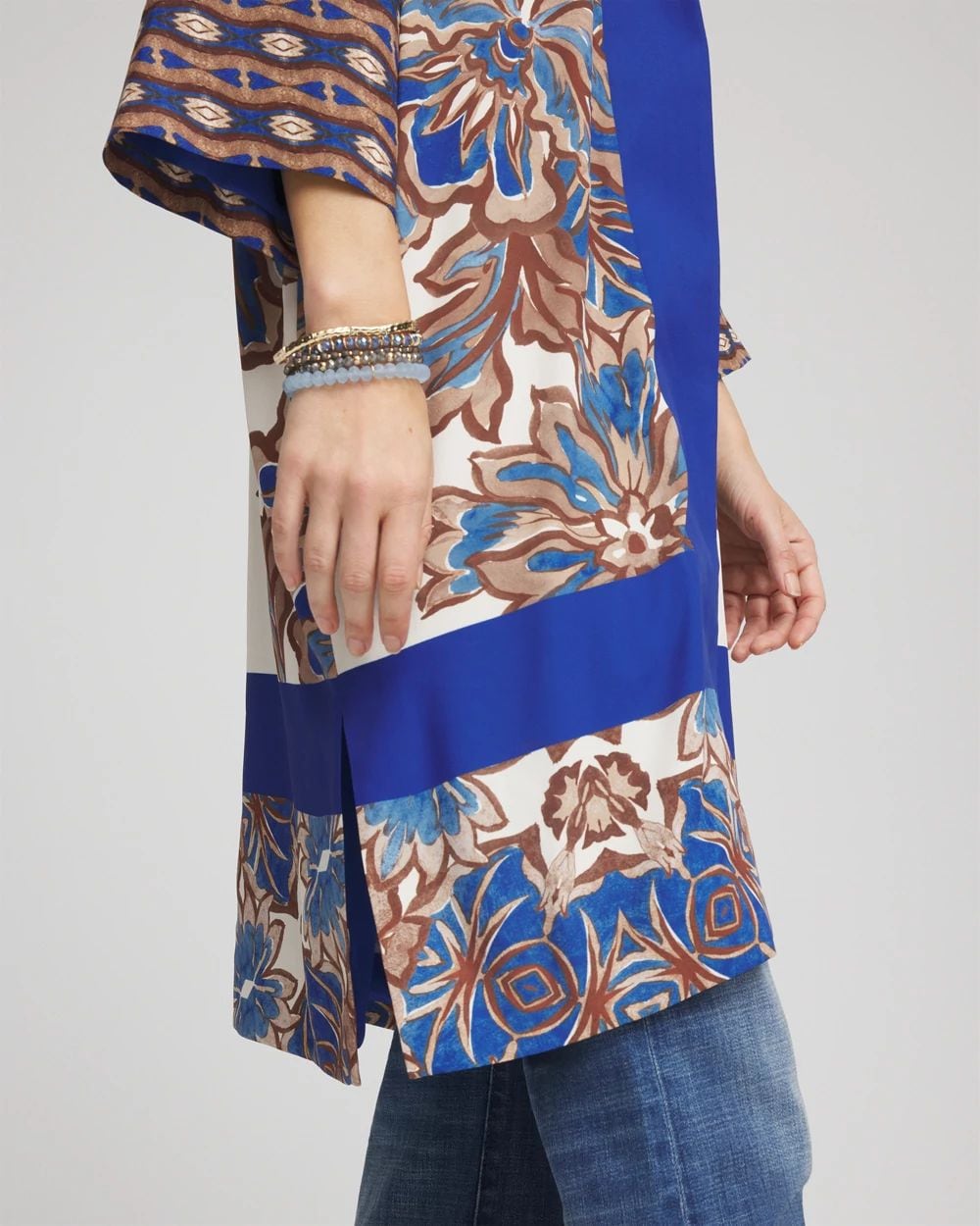 Crepe Long Printed Kimono click to view larger image.