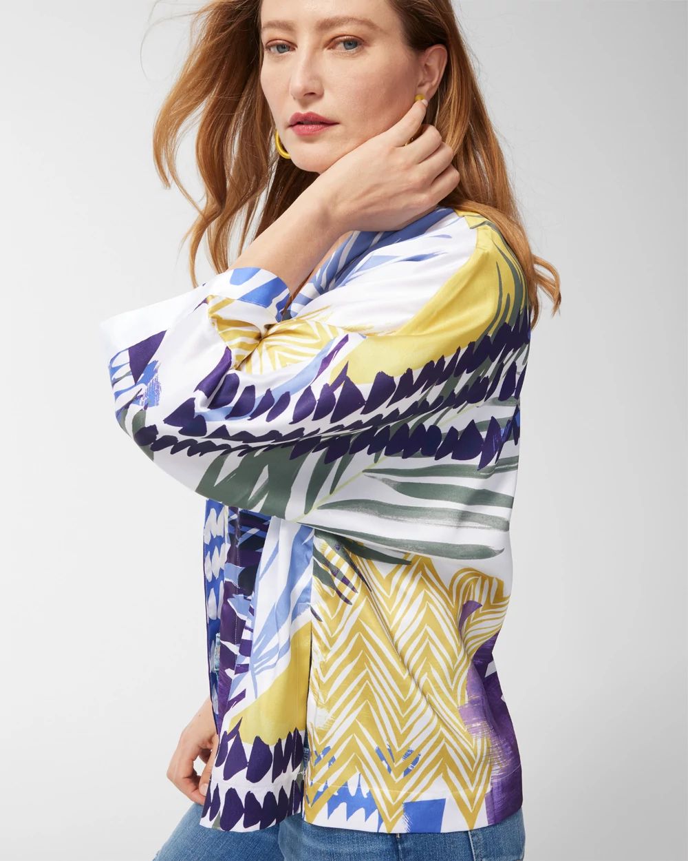 Coastal Print Short Kimono